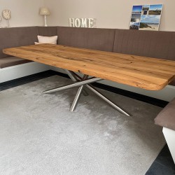 Kundenprojekt: Tischplatte Eiche 6 cm stark und rustikal extrem!